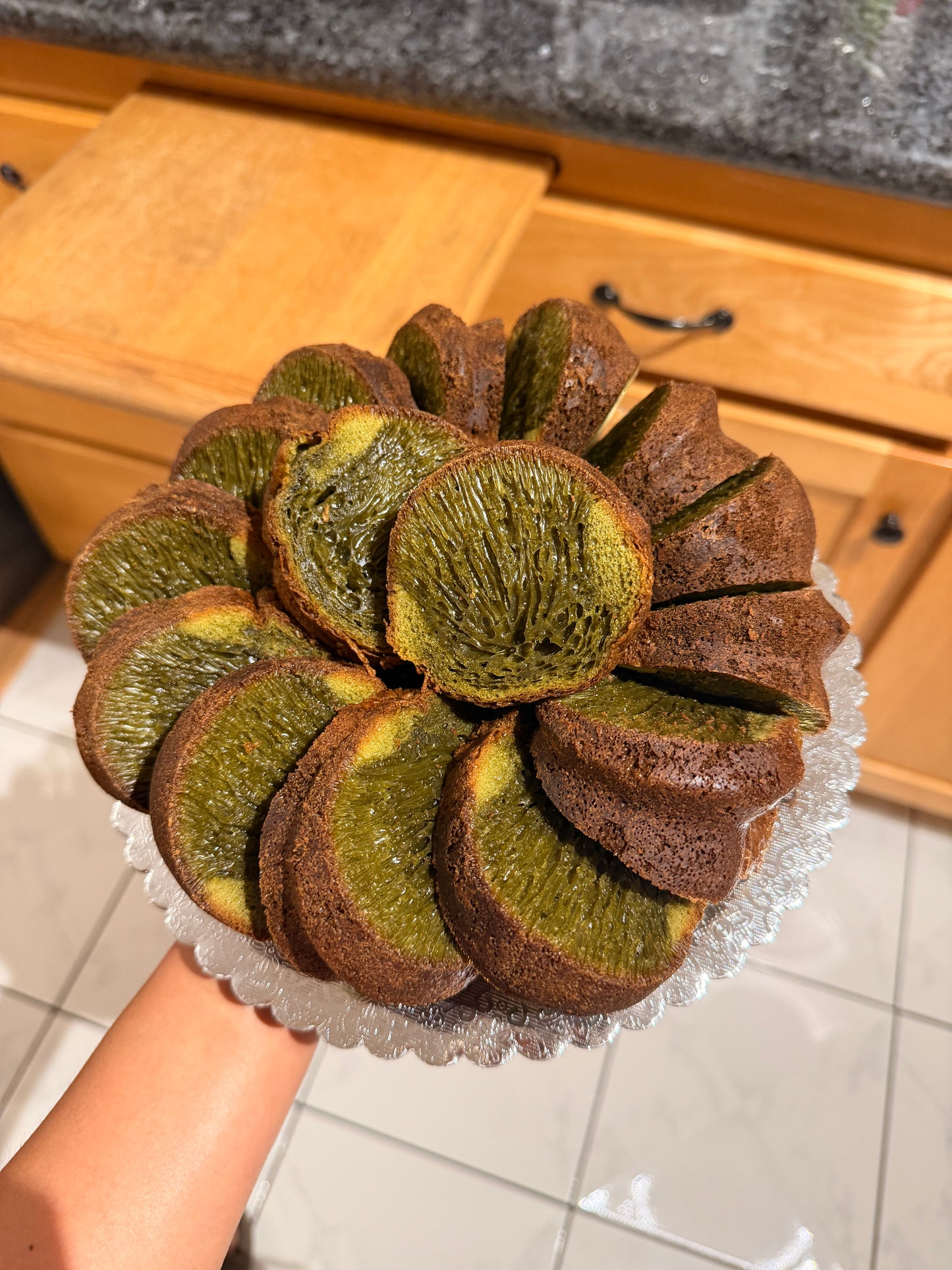 Pandan Honeycomb Cake (Gluten Free)