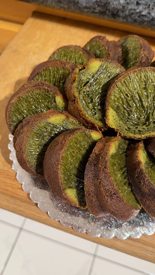 Pandan Honeycomb Cake (Gluten Free)