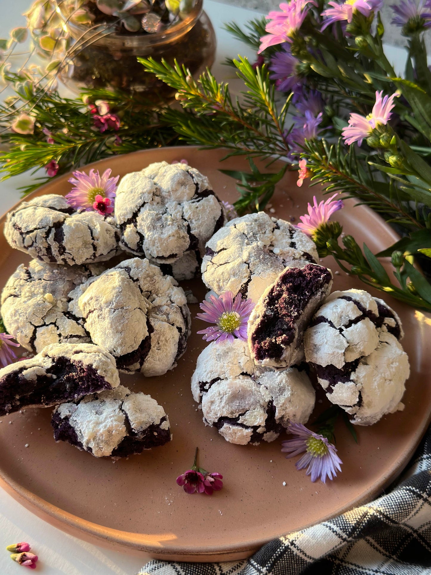 Ube Crinkle Cookies