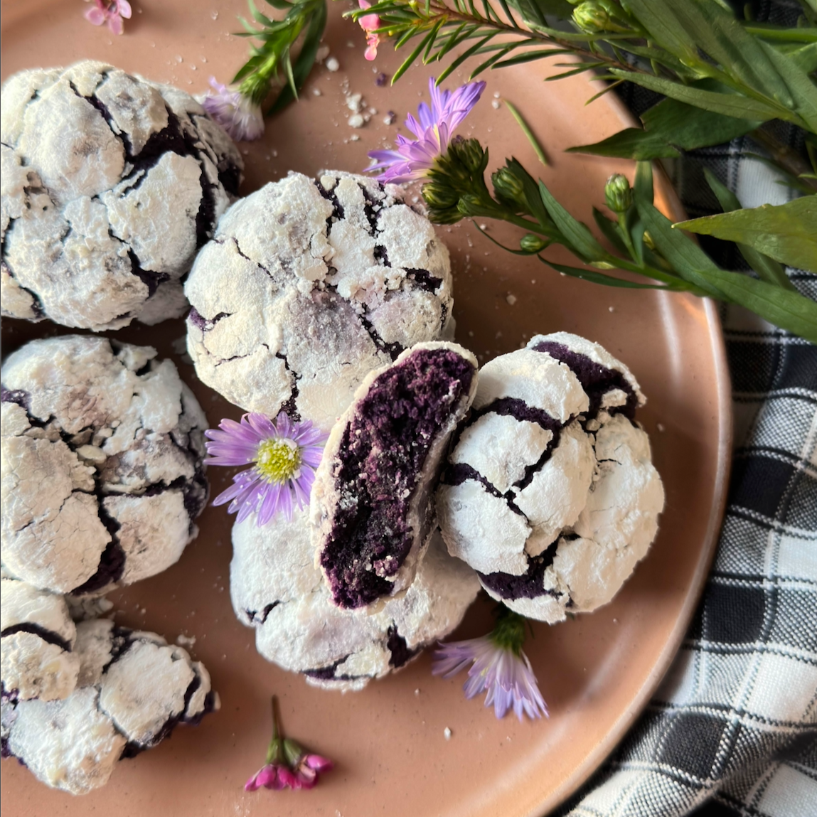 Ube Crinkle Cookies